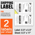 Shipping labels 2 per sheet self-adhesive A4 size sticker paper for laser/inkjet printer